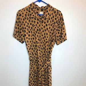 Leopard Print Button Down Dress